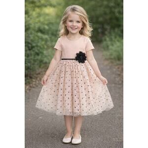 Boutique Toddler Girls Ruffle Polka dot Dress Twirl Party Style  Size 6T